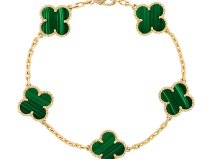 Vintage Alhambra bracelet. 5 patterns. 18K gold. malachite