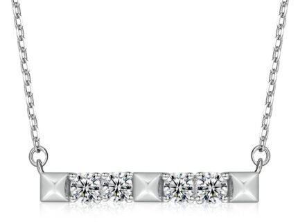 Elara Single Frame pendant necklace Exquisite design sense Pyramid Zircon necklace S925 silver necklace